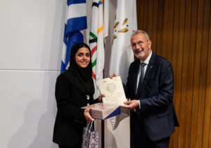 حضور دختر پینگپنگباز ایران در نشست سفیر جوانان المپیک